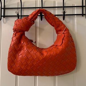 Red-Orange Woven Mini Jodi Bag